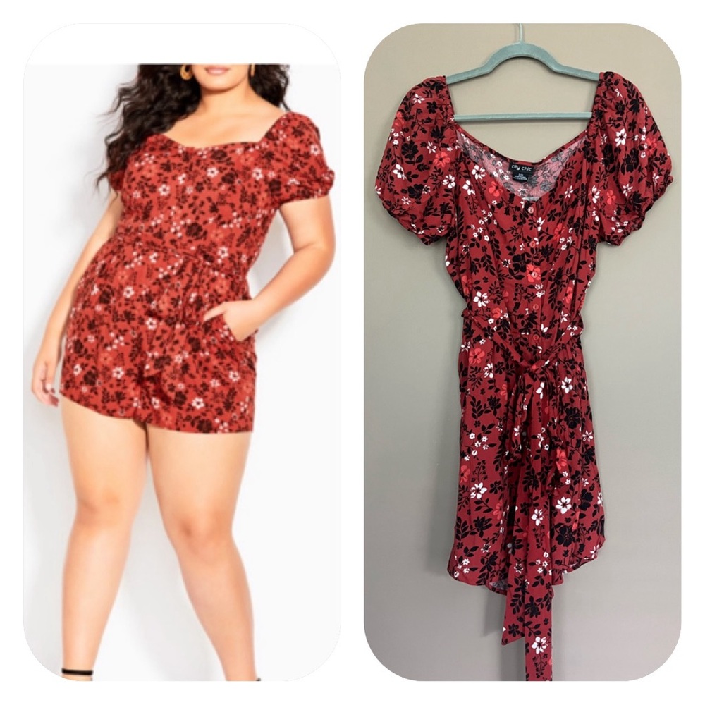 {City Chic} Playsuit Island Floral Romper in Island Ditsy - Womens 16 - NWT